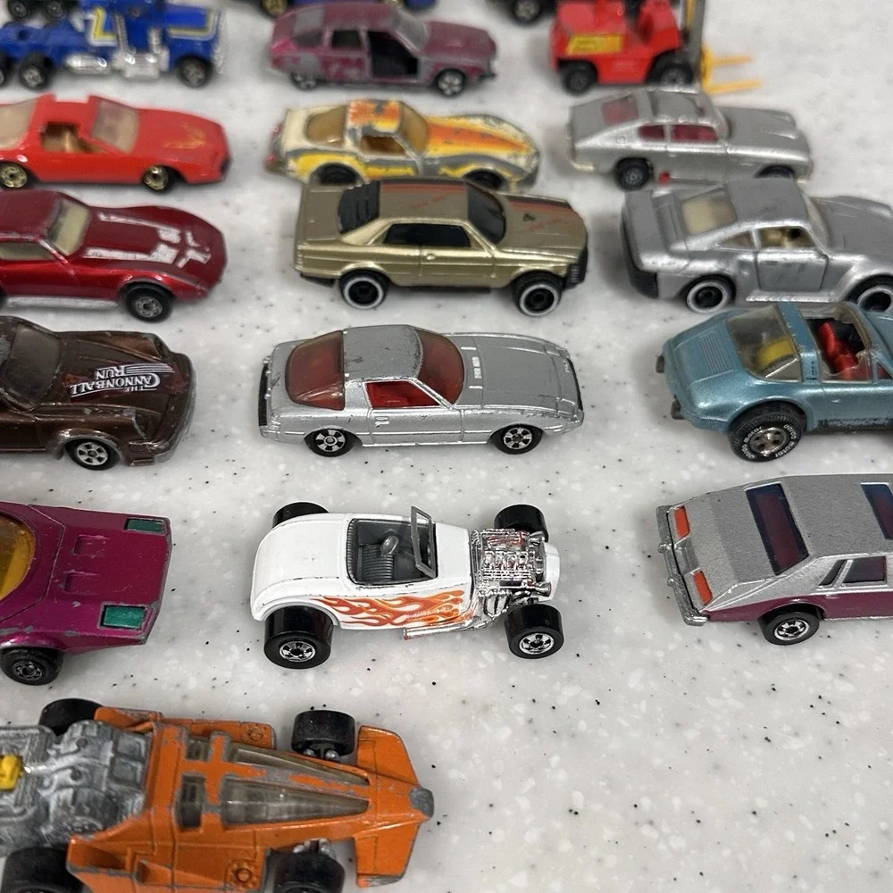 Lot Of 37 Vintage Matchbox Hot Wheels Ertl Cars 70s 80s Classic Metal Diecast